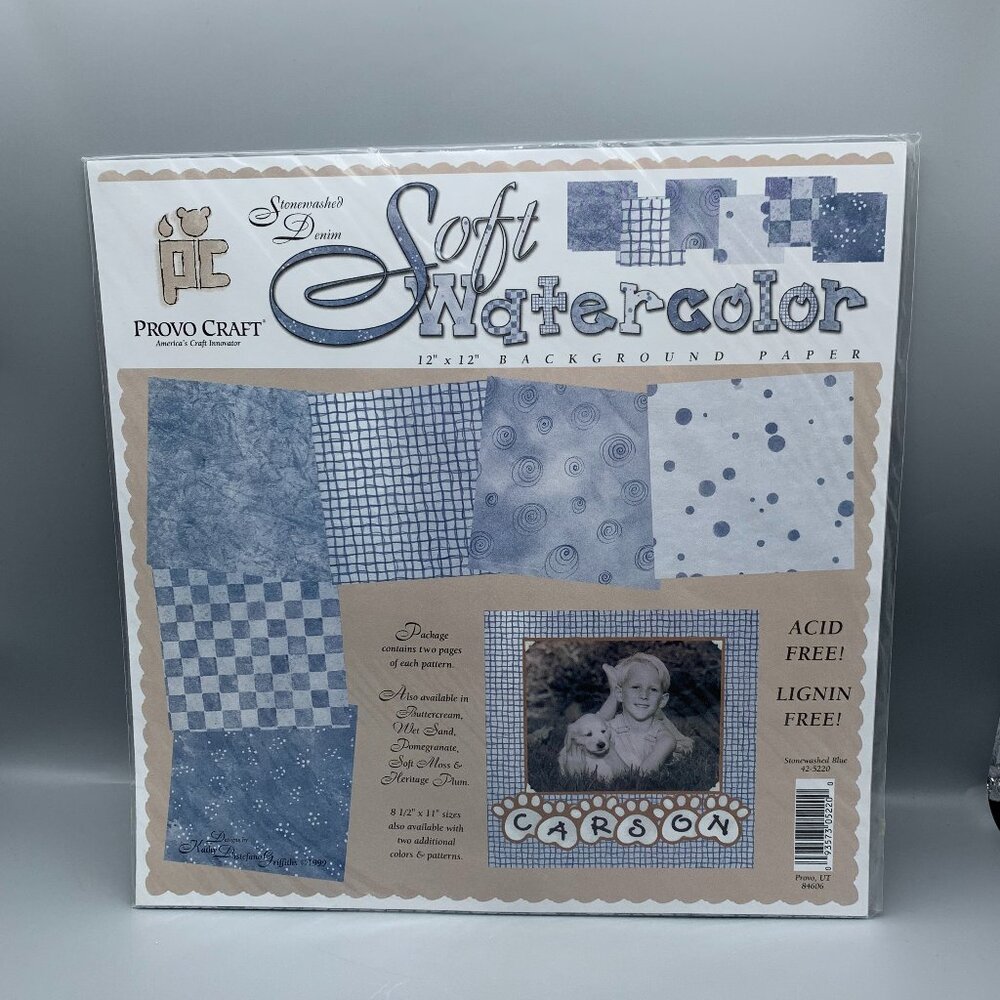 New in Package Provo Craft Stonewashed Denim 12"x12" Scrapbook Paper